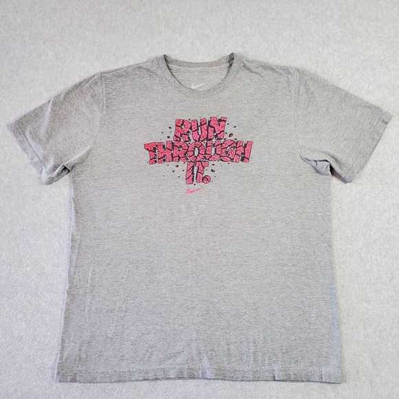 Nike Other - Nike Shirt Mens XL Gray Run Through It Graphic Tee Running Sports Motivational